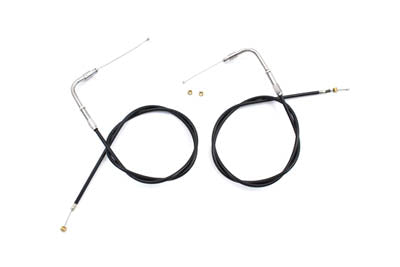 35" Black Throttle And Idle Cable Set For Harley-Davidson 1996 And Later