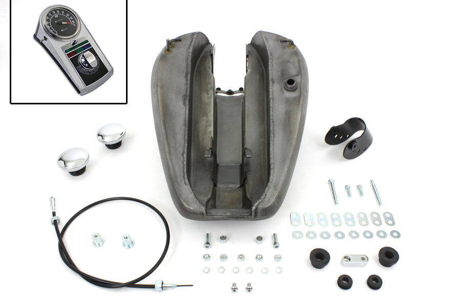 Bobbed 3.2 Gallon Gas Tank Kit For Harley-Davidson