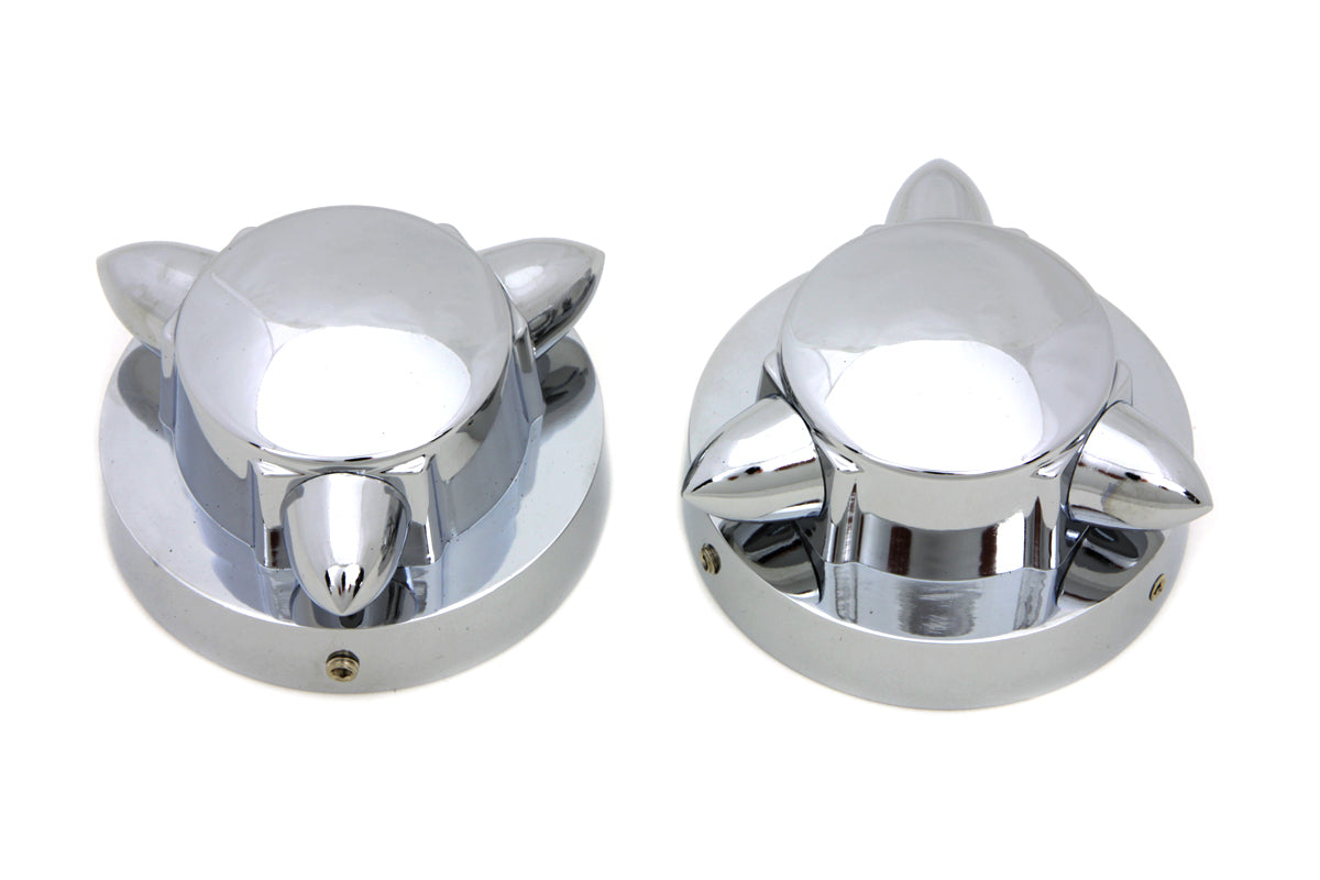 Krommet Gas Cap Cover Set For Harley-Davidson 1973-1995