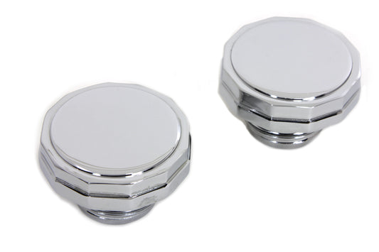 Chrome Hexagon Style Vented and Non-Vented Gas Cap Set For Harley-Davidson
