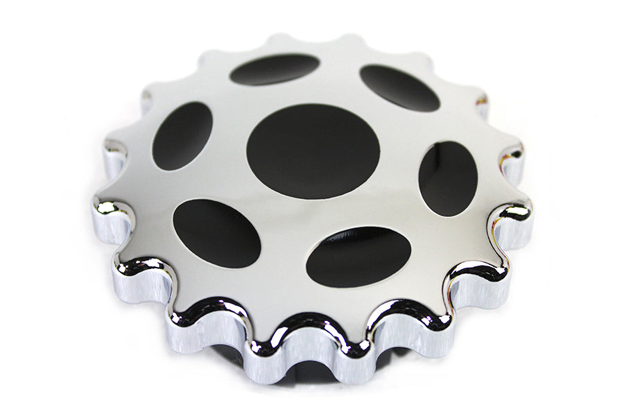 Sprocket Dummy Gas Cap Non-Vented Chrome For Harley-Davidson