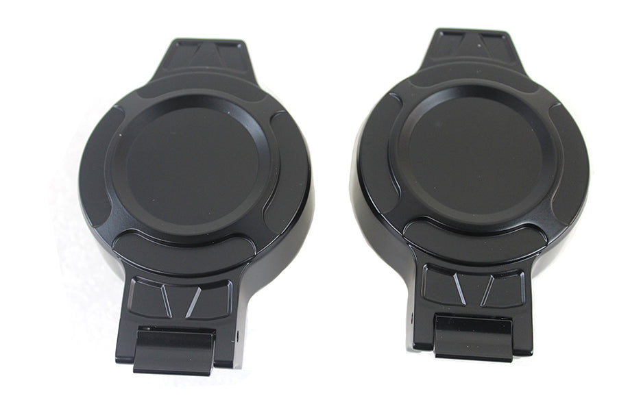 Flip Up Gas Cap Set Black For harley-Davidson Softail 1996-1999