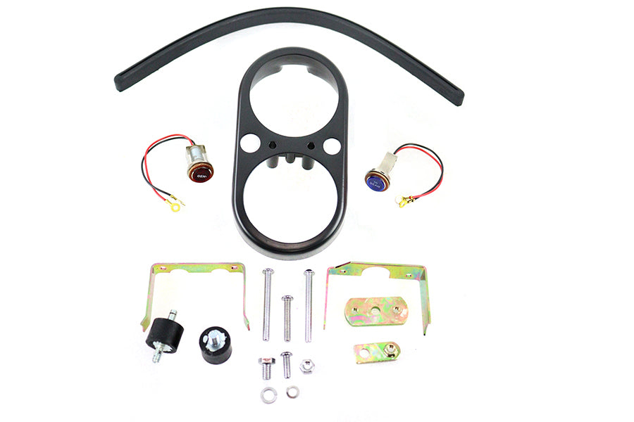 Console Dash Panel Housing Kit Black For Harley-Davidson Shovelhead FXS 1977-1984