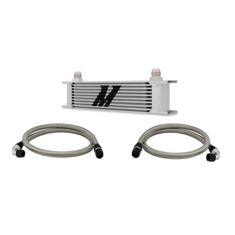 Kit de enfriador de aceite universal de 10 filas Mishimoto (líneas trenzadas de metal)