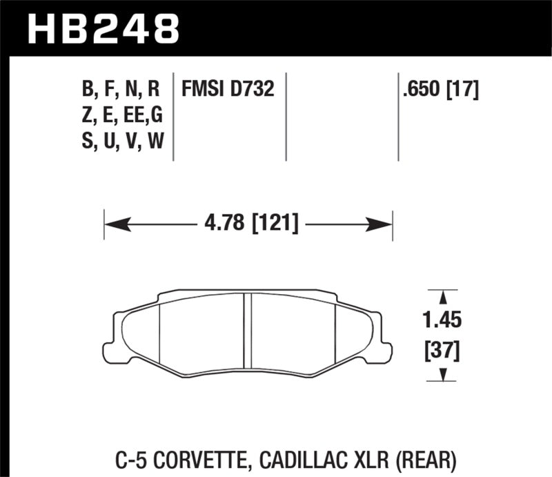 Hawk 97-12 Corvette/01-04 Z06/05-09 Z51 DTC-30 Race-Bremsbeläge hinten