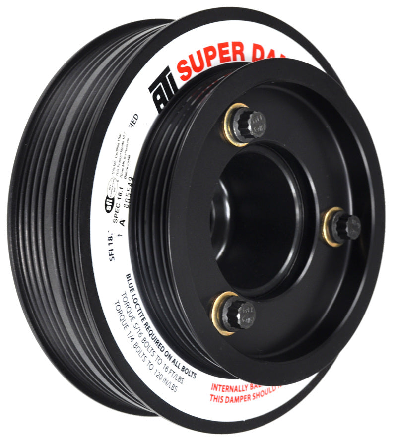 Amortiguador ATI - 5,67 pulgadas - Aluminio - (3) 4 Grv - Honda B - Estilo OEM - Ps atornillado - 1 pieza