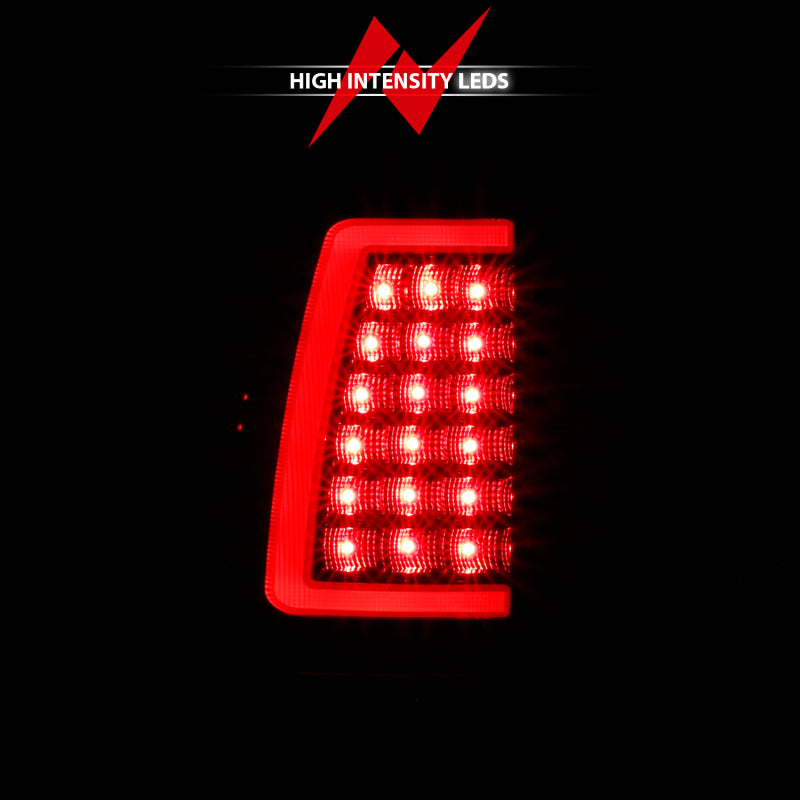 ANZO 1999-2002 Chevy Silverado 1500 LED-Rücklichter, Plank Style, schwarz, mit klarer Linse