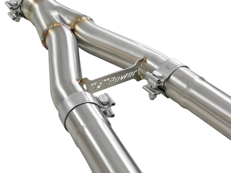 aFe Takeda 2,5 Zoll bis 3 Zoll 304 SS Y-Rohr-Auspuffanlage 16-18 für Infiniti Q50/Q60 V6-3,0 l (tt)