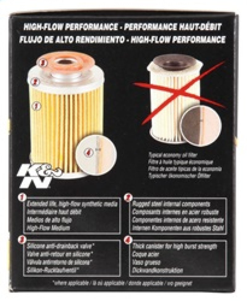 Filtro de aceite de alto rendimiento K&amp;N para Chevy, Pontiac, GMC y Buick