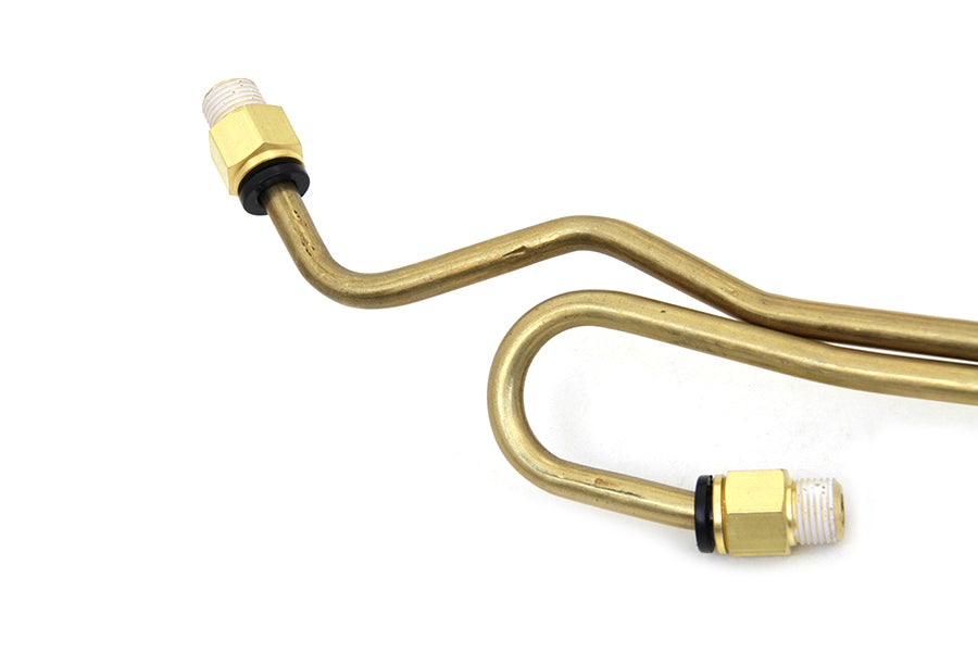 Natural Brass Rocker Box Oil Line Kit For Harley-Davidson Shovelhead 1966-1984