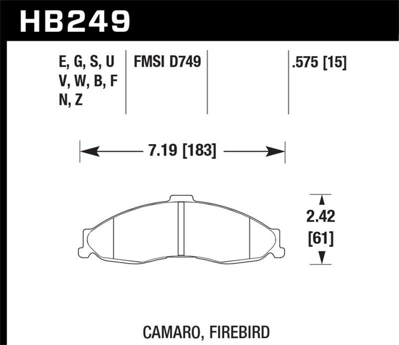 Hawk 98-02 Camaro/Firebird HP+ Street Bremsbeläge vorn