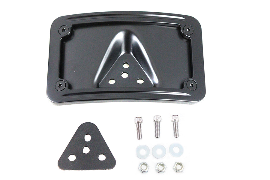 License Plate Bracket Curved Laydown Style Black For Harley-Davidson