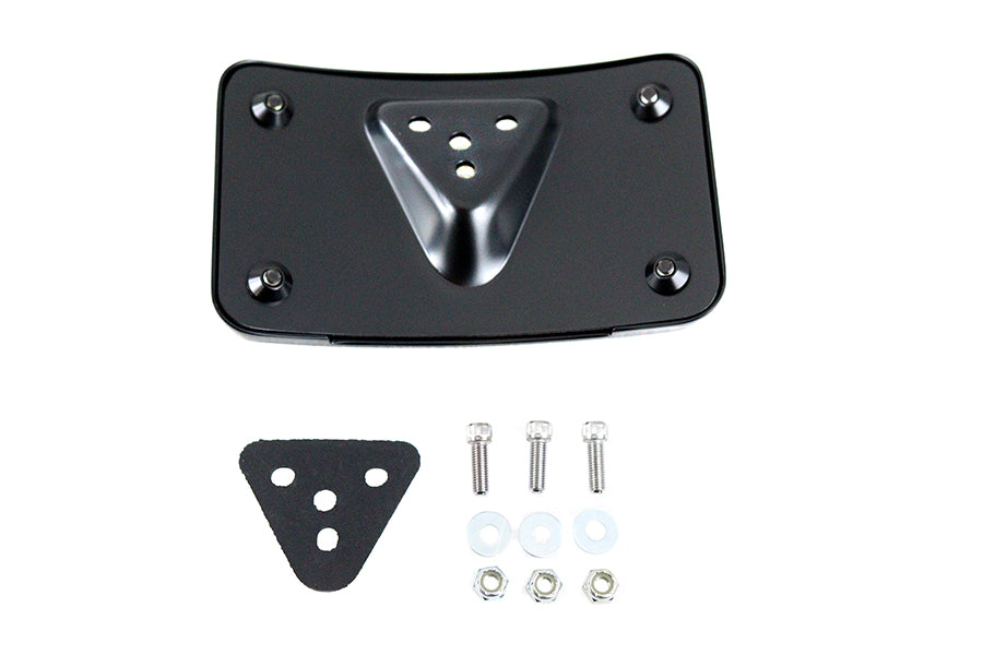 License Plate Bracket Curved Laydown Style Black For Harley-Davidson