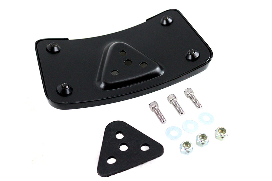 License Plate Bracket Curved Laydown Style Black For Harley-Davidson