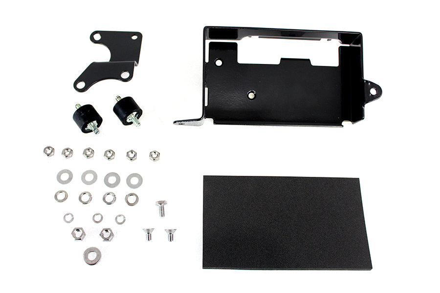 Battery Carrier Kit Black For Harley-Davidson Shovelhead FX 1973-1983