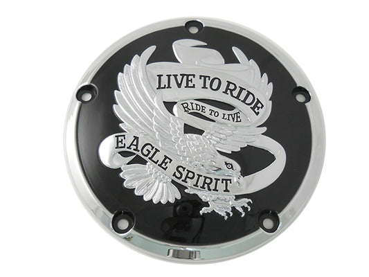 Live To Ride Derby Cover Black For Harley-Davidson Twin Cam 1999-2017