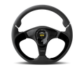 Momo Nero Steering Wheel 350 mm - Black Leather/Suede/Black Spokes