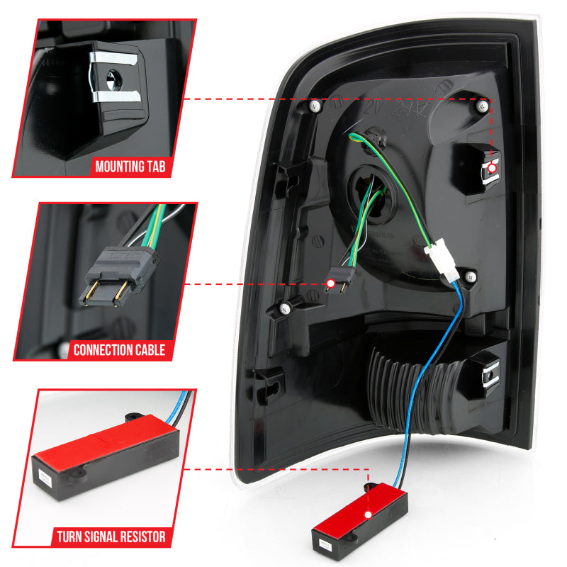 ANZO 2009–2018 Dodge Ram 1500 LED-Rücklicht im Plankenstil, schwarz mit getönter Linse