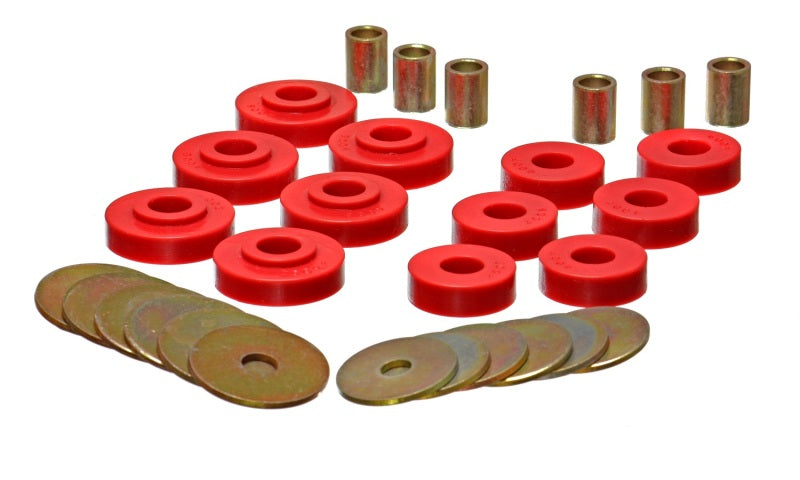 Energy Suspension GM Corvette Karosseriehalterungssatz, Rot