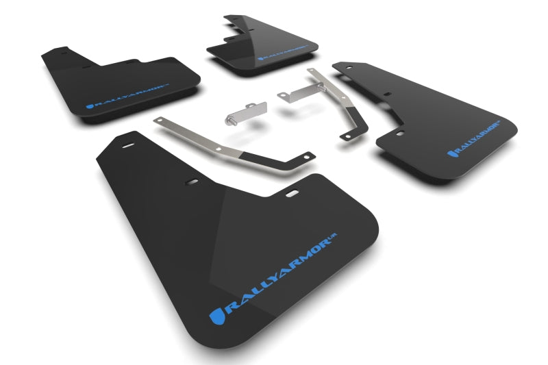 Rally Armor 2024 Subaru Crosstrek Schwarzer UR Schmutzfänger Hellblaues Logo