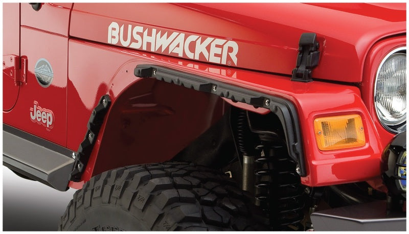 Guardabarros estilo plano Bushwacker para Jeep Wrangler 97-06, 4 piezas, color negro