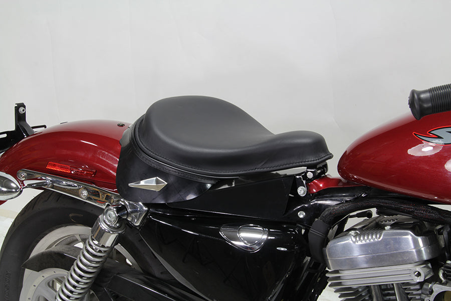 Black Leather Metro Police Solo Seat For Harley-Davidson