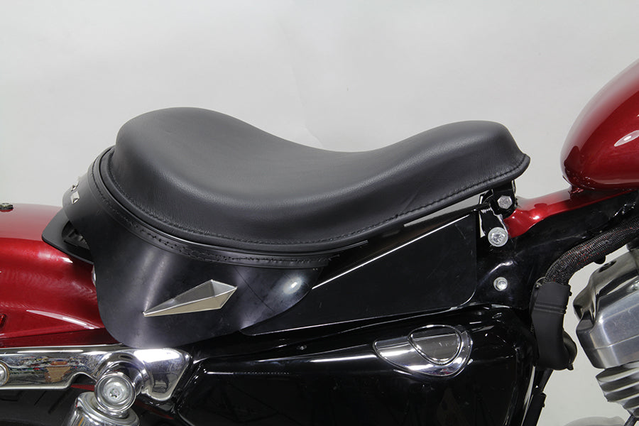 Asiento individual Metro Police de cuero negro para Harley-Davidson