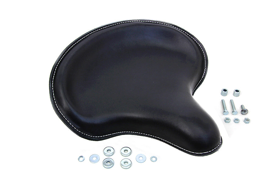 Replica Police Style Black Leather Solo Seat For Harley-Davidson 1936-1984