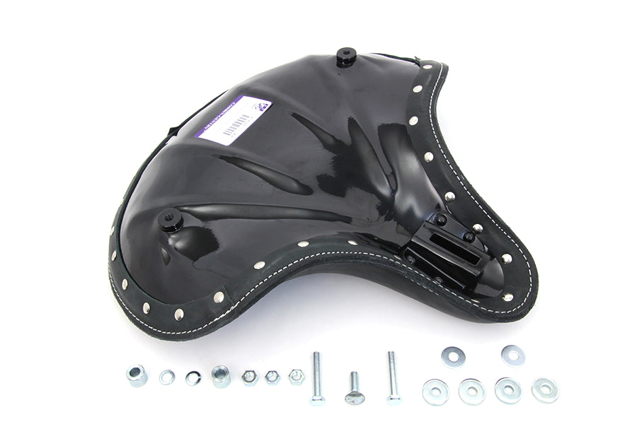 Replica Police Style Black Leather Solo Seat For Harley-Davidson 1936-1984