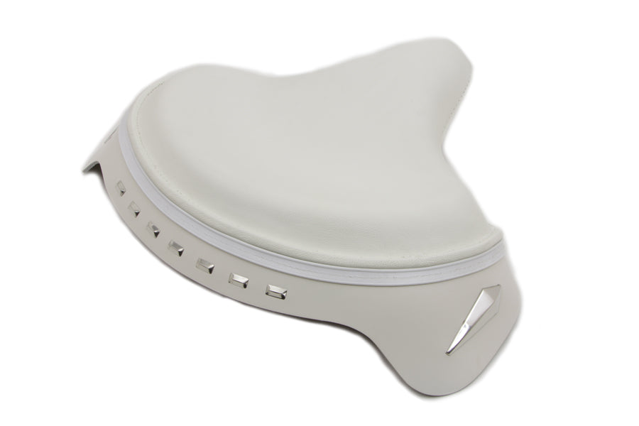 White Leather Police Style Solo Seat For Harley-Davidson 1936-1980