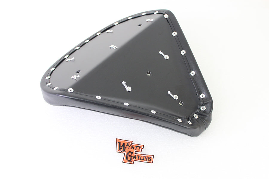 Black Vinyl Solo Seat With Buttons for Harley-Davidson