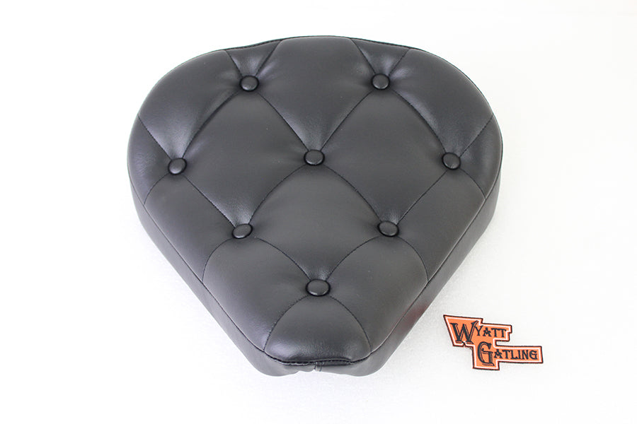 Black Vinyl Solo Seat With Buttons for Harley-Davidson