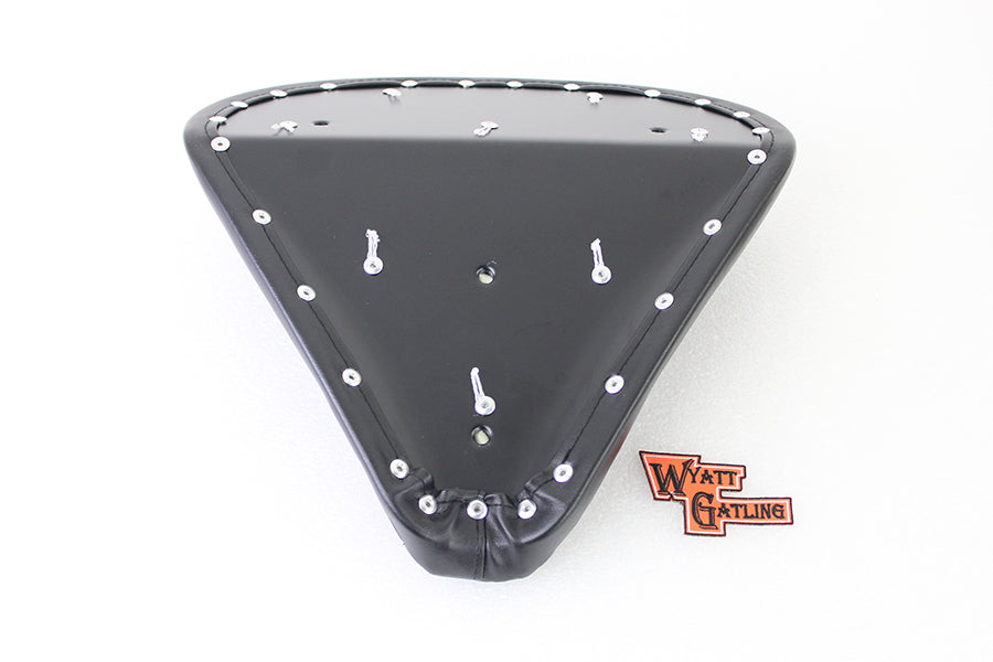 Black Vinyl Solo Seat With Buttons for Harley-Davidson