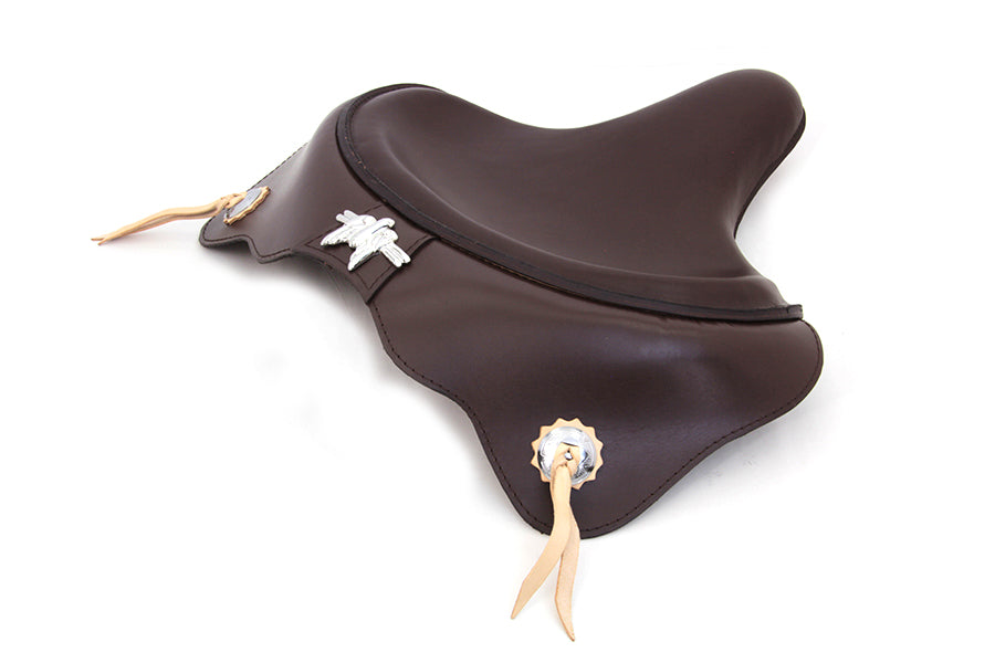 Brown Leather Early Style Solo Seat For Harley-Davidson 1929-1984