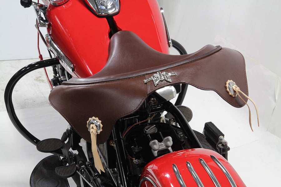 Asiento individual de cuero marrón estilo antiguo para Harley-Davidson 1929-1984