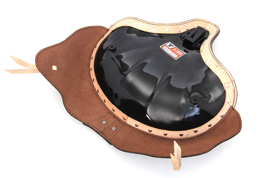 Asiento individual de cuero marrón estilo antiguo para Harley-Davidson 1929-1984