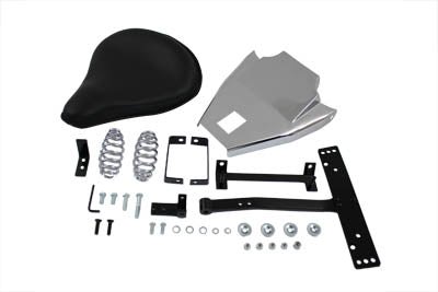 Black Leather Spring Solo Seat & Mount Kit For Harley-Davidson Softail 1984-1999