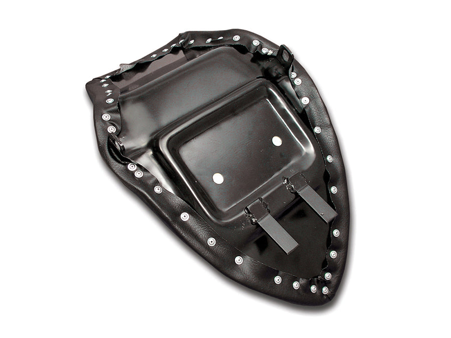 Asiento individual de montaje en marco de vinilo negro para Harley-Davidson Shovelhead 1965-1984