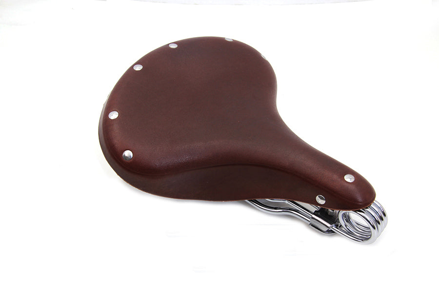Bicycle Double Steel Saddle Solo Seat Honey Brown for Harley-Davidson
