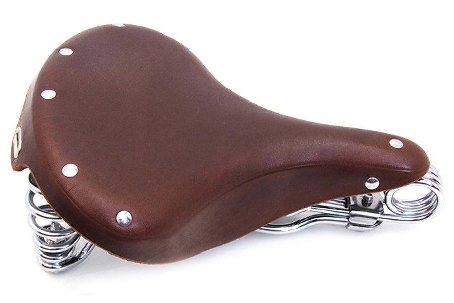 Bicycle Double Steel Saddle Solo Seat Honey Brown for Harley-Davidson