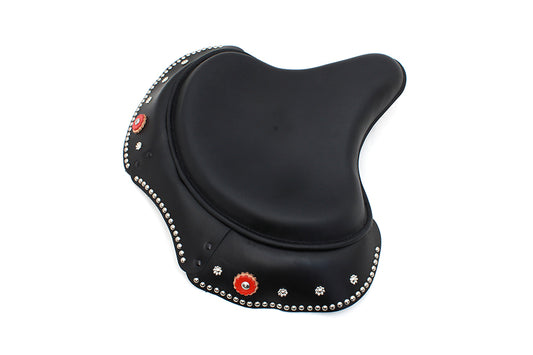 Black Leather Early Style Deluxe Solo Seat For Harley-Davidson 1936-1984