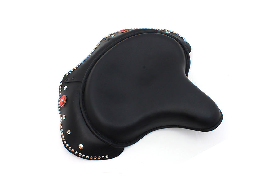 Black Leather Early Style Deluxe Solo Seat For Harley-Davidson 1936-1984