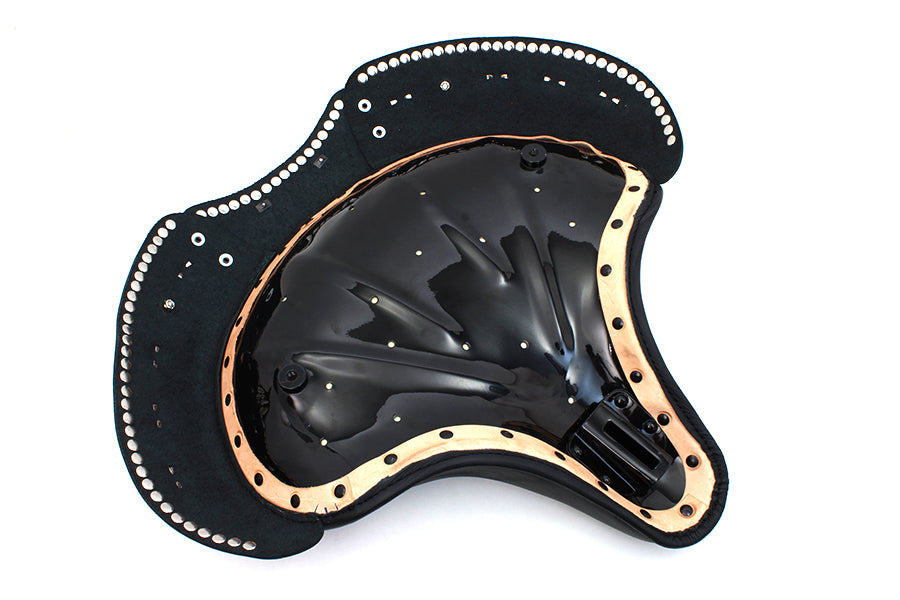 Asiento individual Deluxe de cuero negro para Harley-Davidson 1936-1984