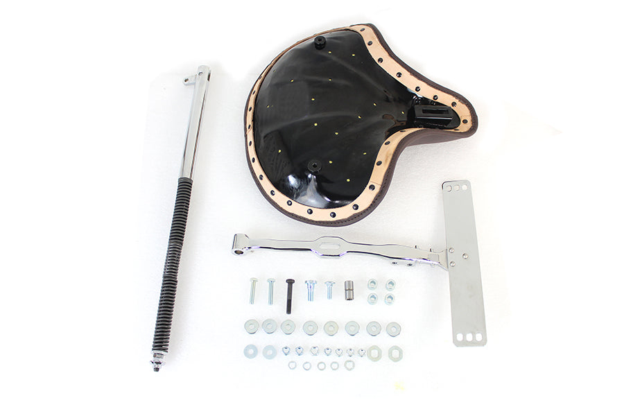 Kit de asiento individual de cuero marrón Corbin Gentry para Harley-Davidson 1936-1973