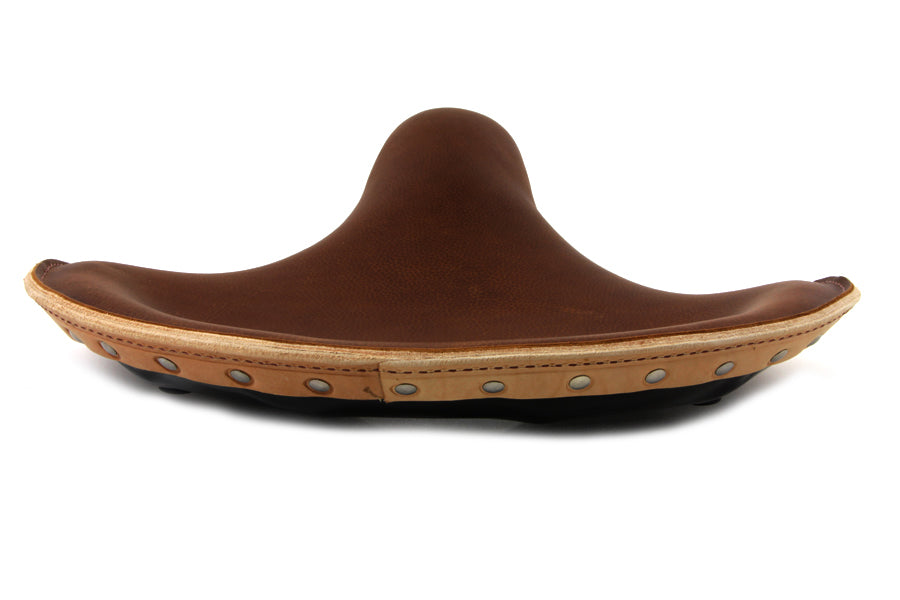 K Model Style Brown Leather Replica Solo Seat For Harley-Davidson 1936-1939