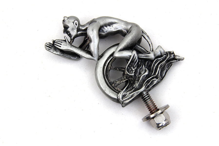 Vintage Devil & Wheel Fender Ornament For Harley-Davidson