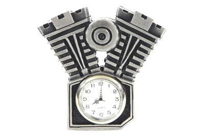 Harley-Davidson Replica V-Twin Pewter Motorcycle Clock 3-1/2" Tall (8.9cm)
