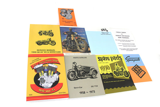 Harley-Davidson Flathead 45" WL G J Models Workshop Manual Book Library Set