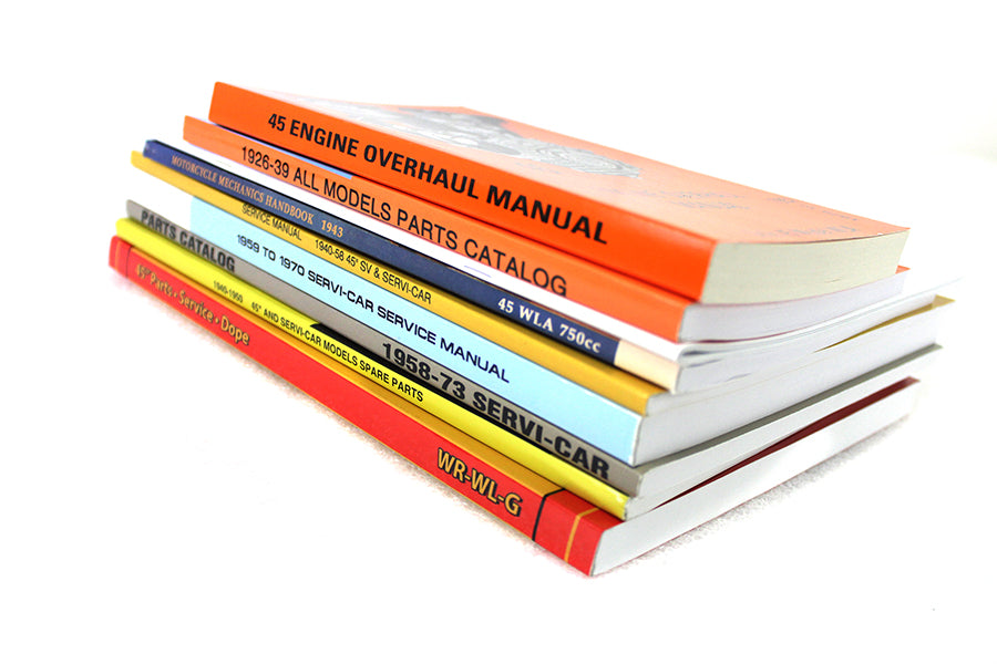 Harley-Davidson Flathead 45" WL GJ Models Workshop Manual Book Library Set