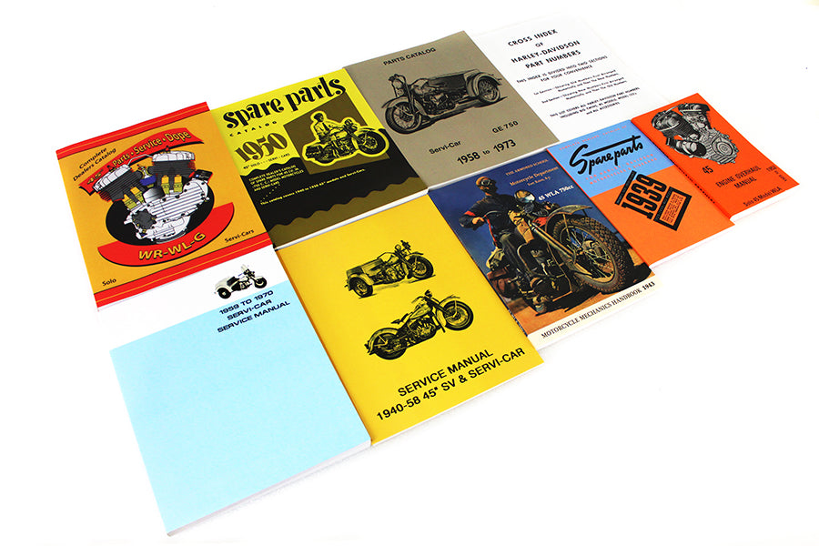 Harley-Davidson Flathead 45" WL GJ Models Workshop Manual Book Library Set